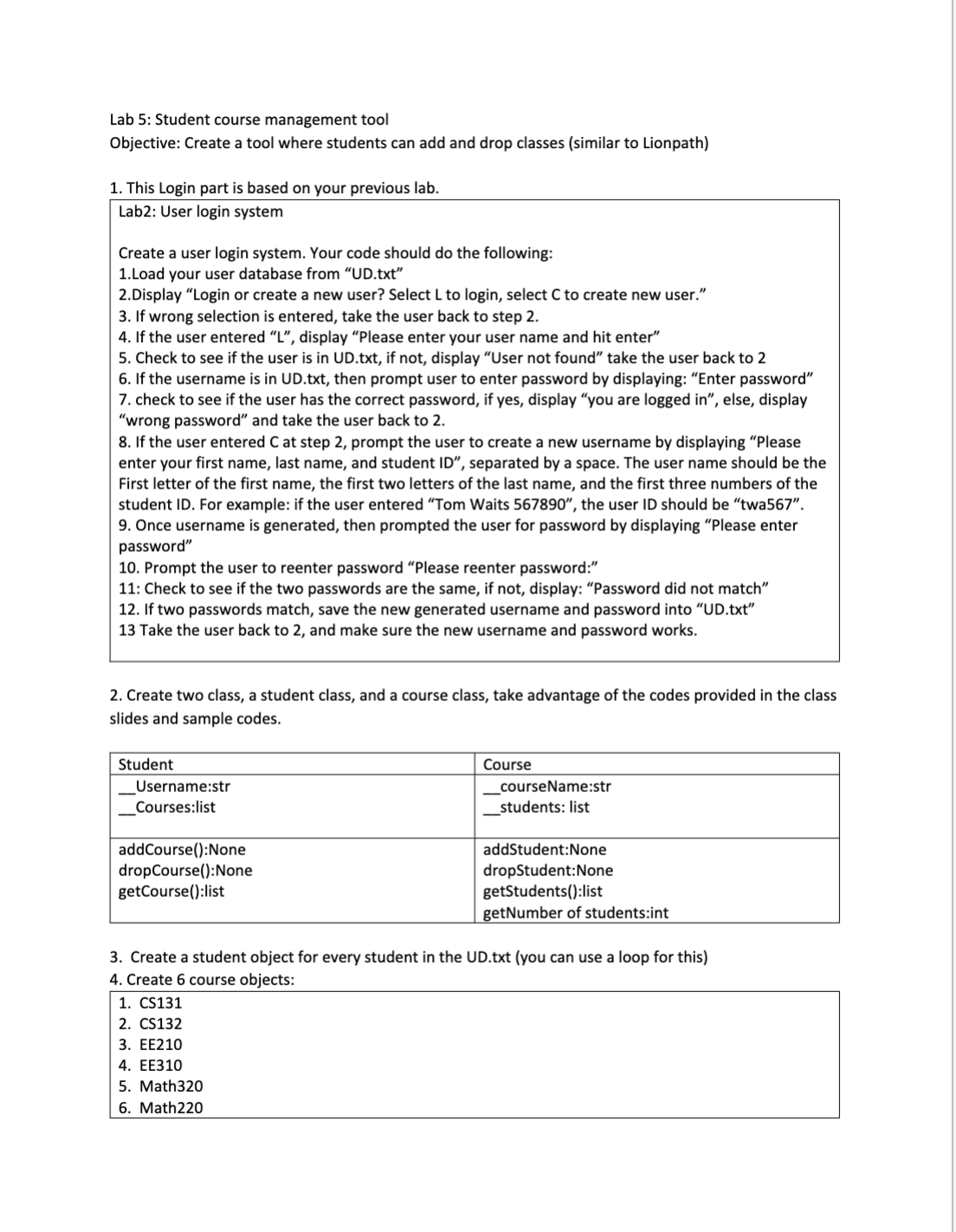 Solved Lab 5: Student course management tool Objective: | Chegg.com