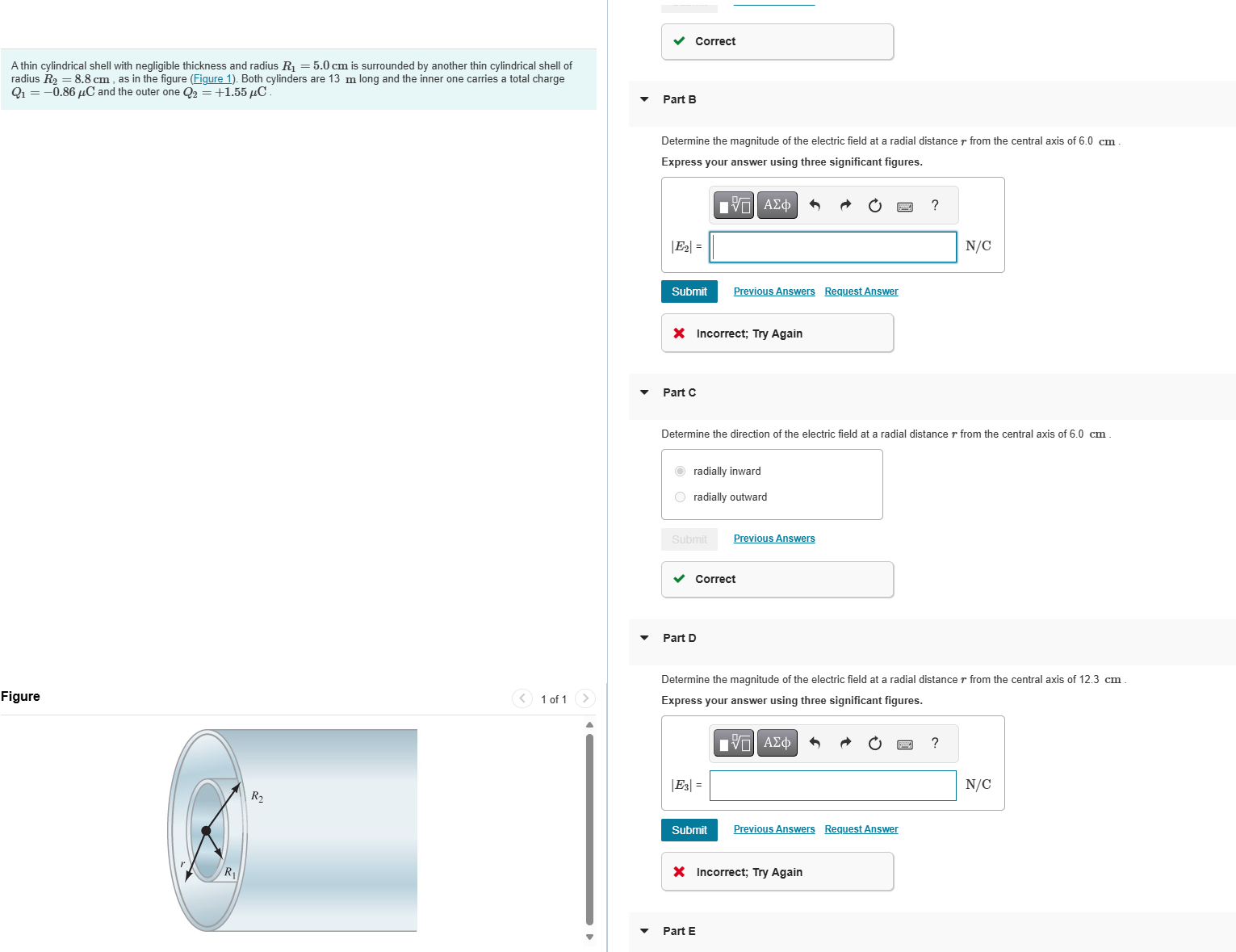 Solved A thin cylindrical shell with negligible thickness | Chegg.com