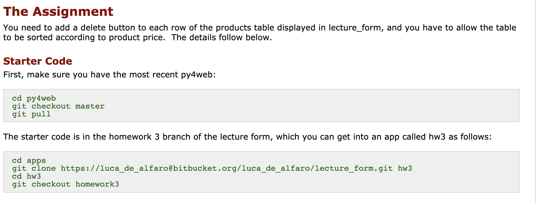 The Assignment You need to add a delete button to  Chegg.com