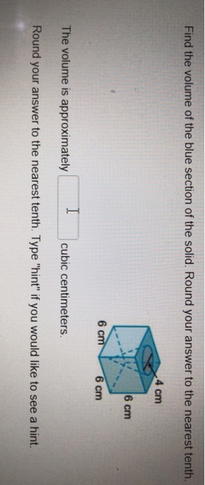 Solved Find the volume of the blue section of the solid. | Chegg.com