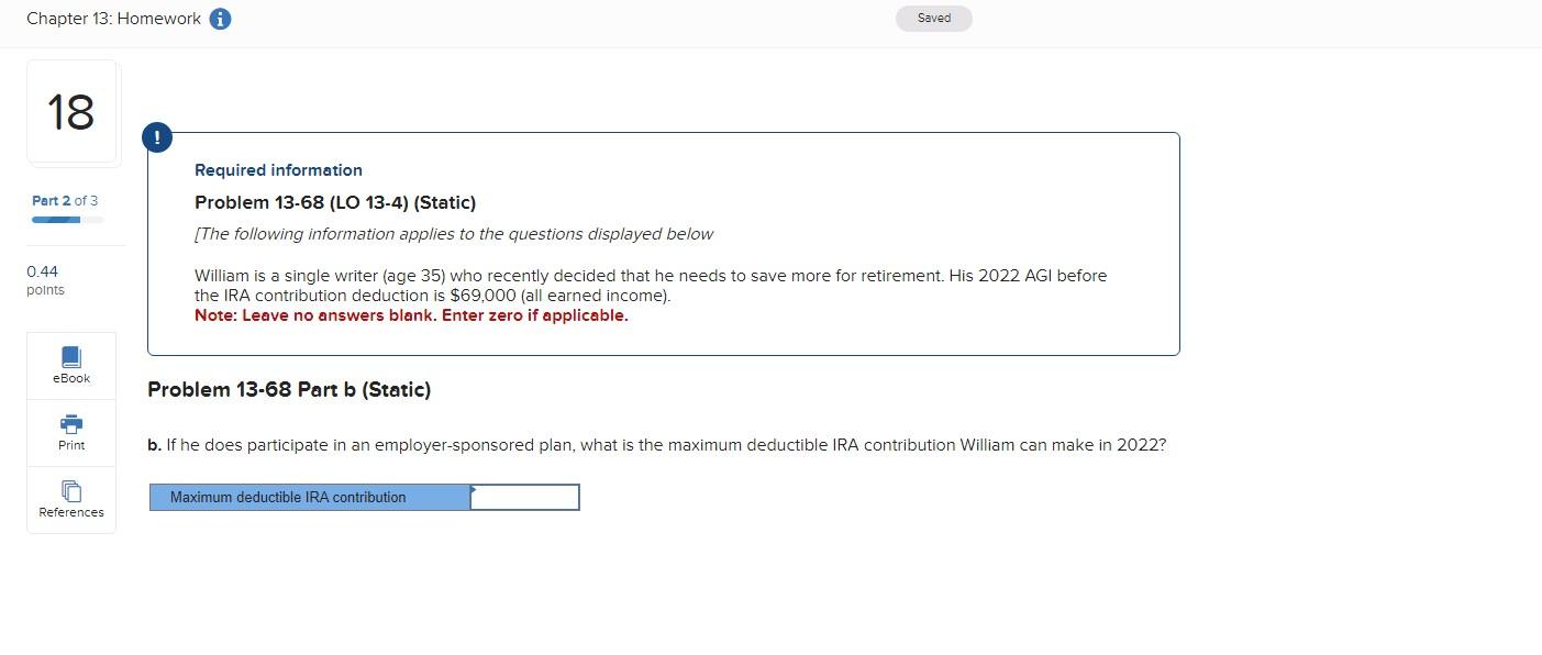 Solved Required Information Problem 13-68 (LO 13-4) (Static) | Chegg.com