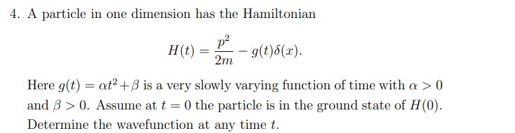 4. A particle in one dimension has the Hamiltonian | Chegg.com