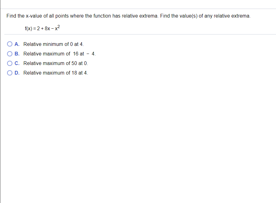 Solved Find the location and value of all relative extrema | Chegg.com