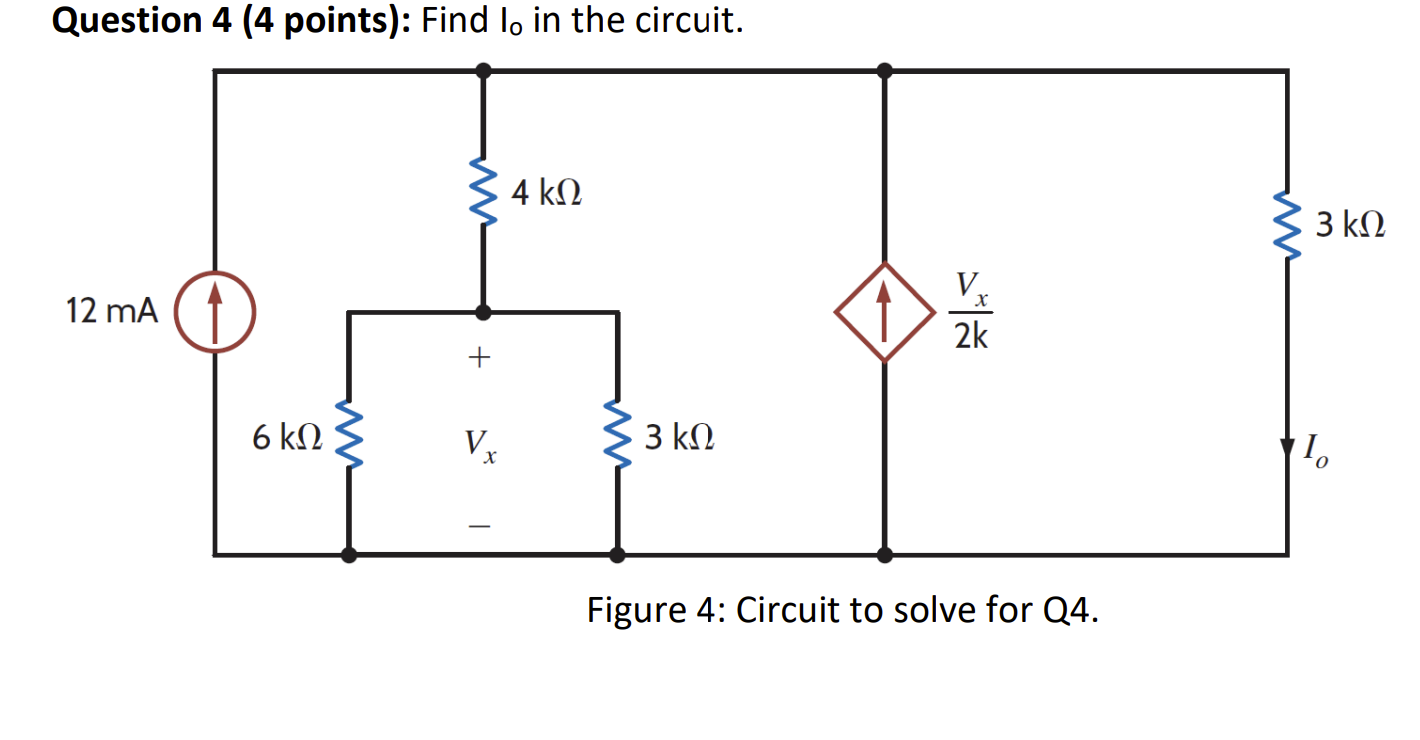 Solved Question 4 (4 Points): Find I0 In The Circuit. Figure 