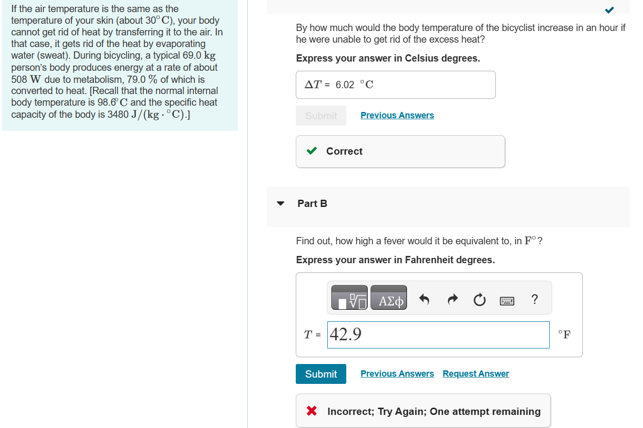 Solved If The Air Temperature Is The Same As The Temperature | Chegg.com