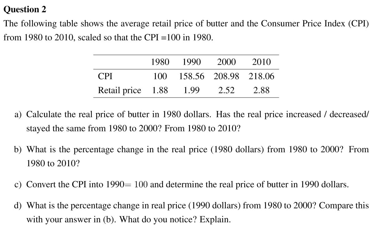 Solved Question 2 The following table shows the average