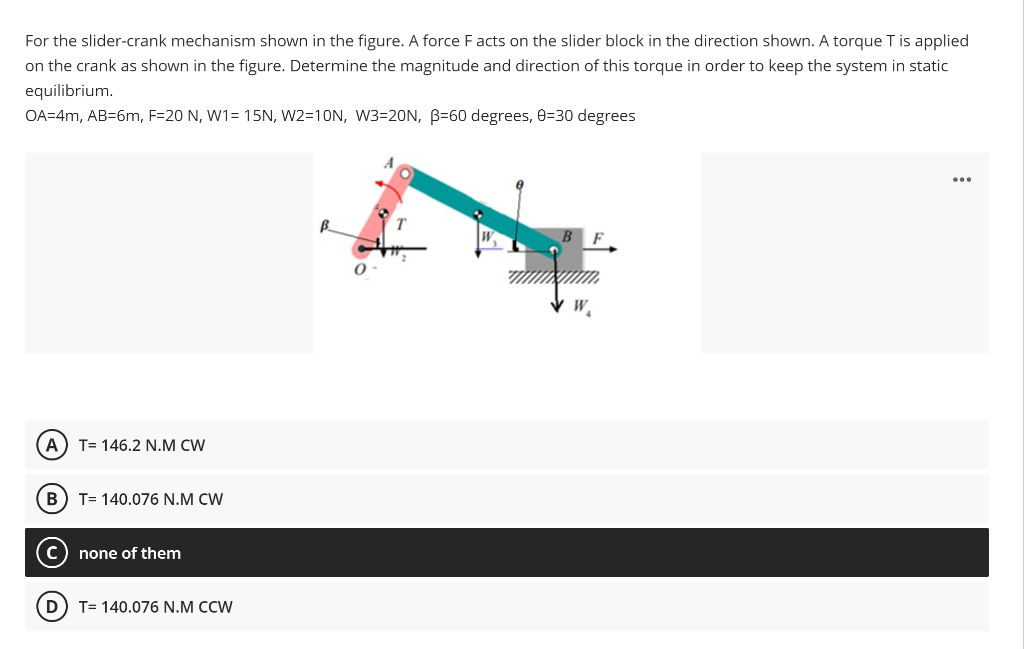 Solved For The Slider-crank Mechanism Shown In The Figure. A | Chegg.com