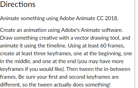Solved Directions Animate something using Adobe Animate CC 