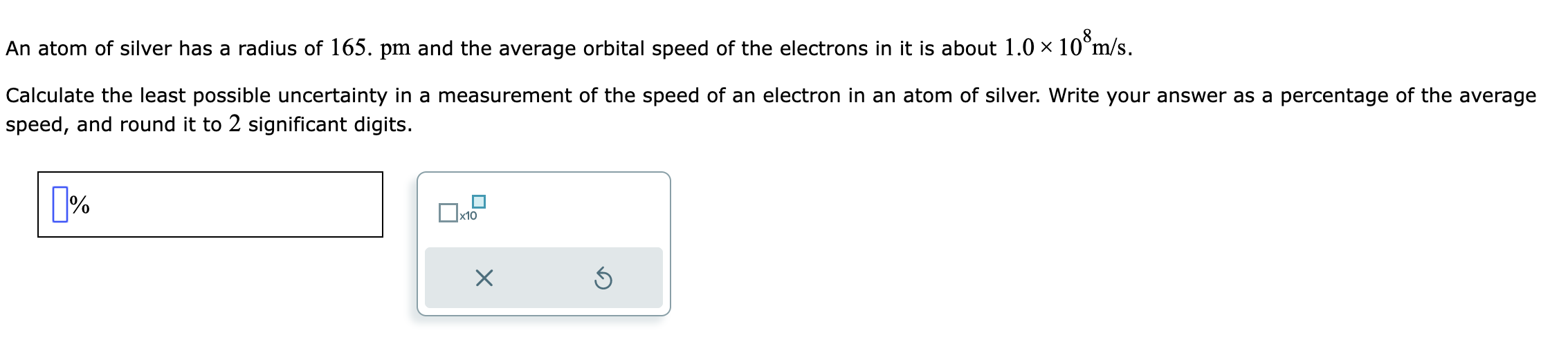 Solved An atom of silver has a radius of 165.pm and the | Chegg.com