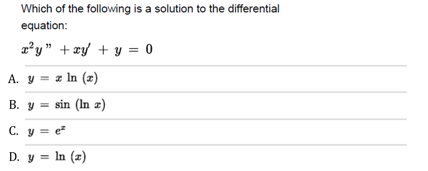 Solved Which of the following is a solution to the | Chegg.com