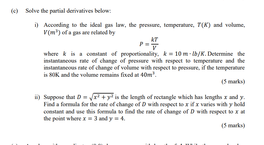 Solved Solve the partial derivatives below: i) According to | Chegg.com