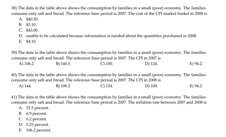 Solved Use the following Table to answer Questions 37-41 | Chegg.com