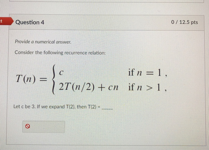 Solved t Question 4 0 12.5 pts Provide a numerical answer | Chegg.com