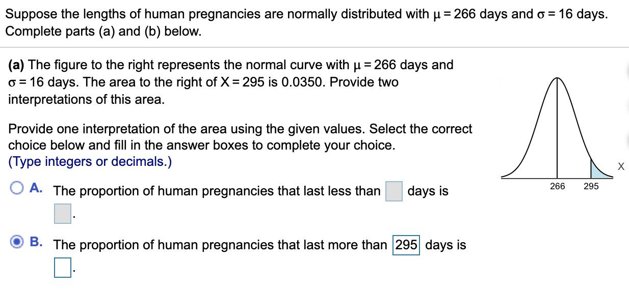 Solved Suppose The Lengths Of Human Pregnancies Are Normally | Chegg.com