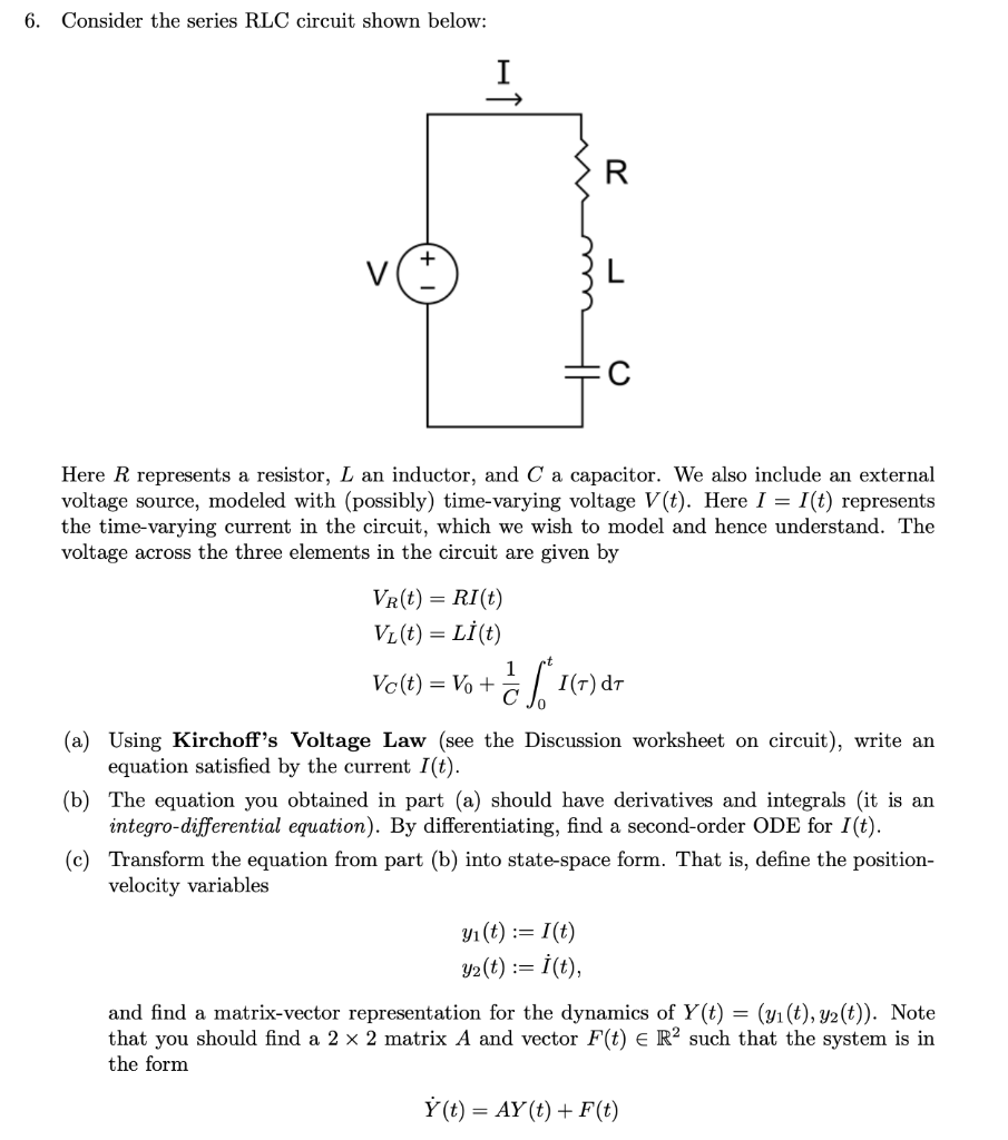 Solved Consider The Series Rlc Circuit Shown Below 6 R Chegg Com