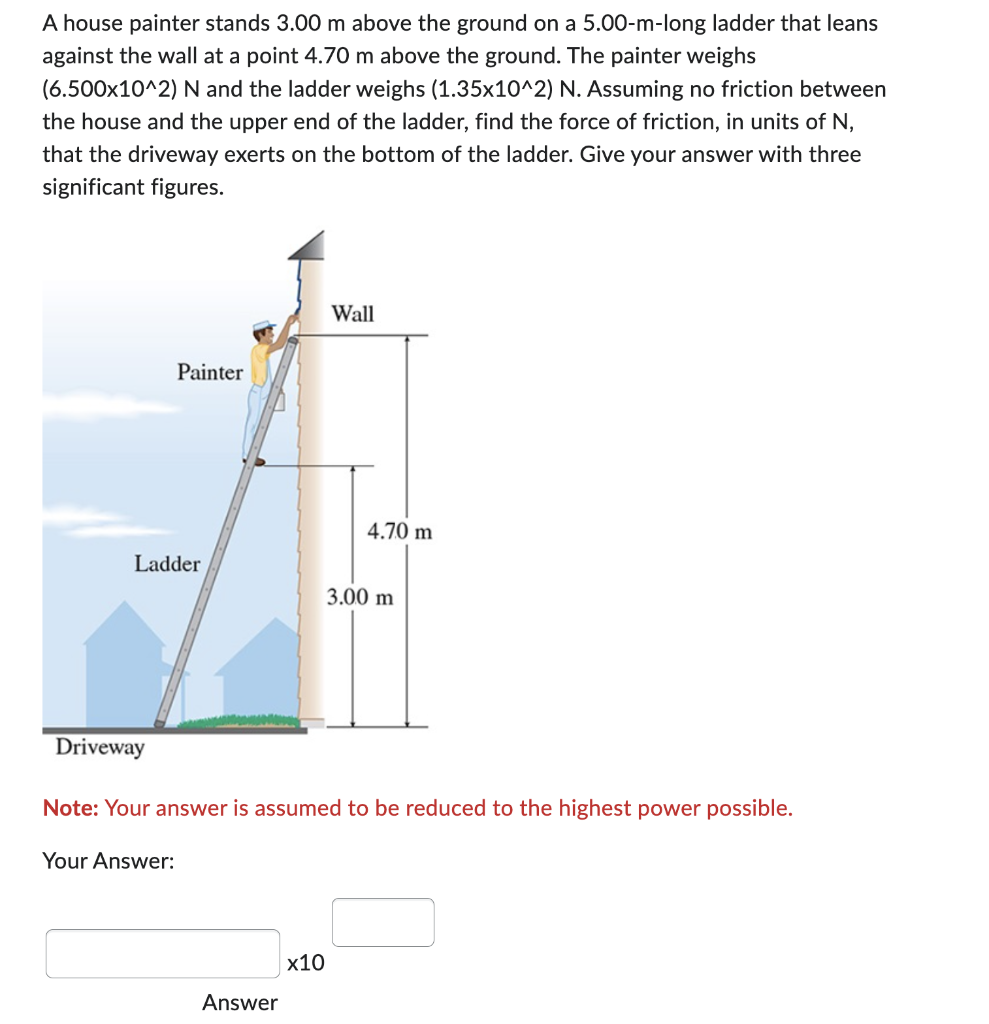 Solved A house painter stands 3.00 m above the ground on a