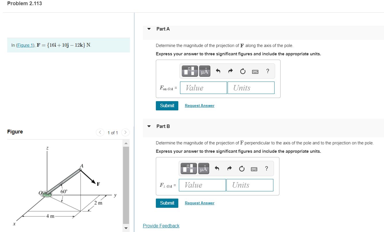 Solved Part A In (Figure 1), F = 42 lb. Determine the | Chegg.com