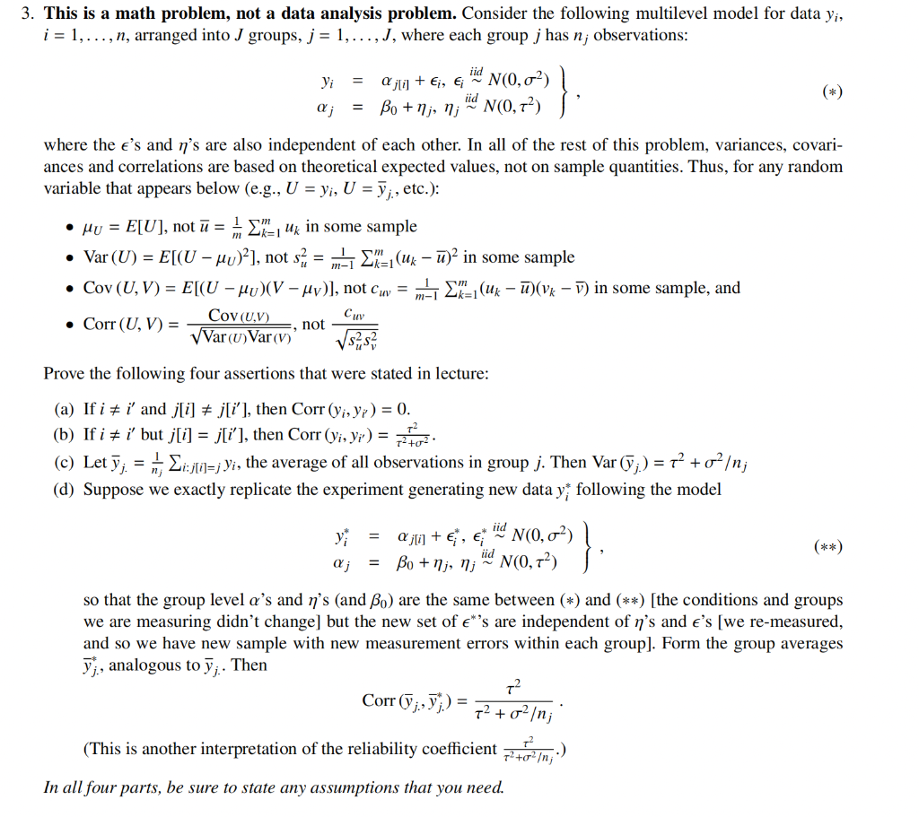 This is a math problem, not a data analysis problem. | Chegg.com