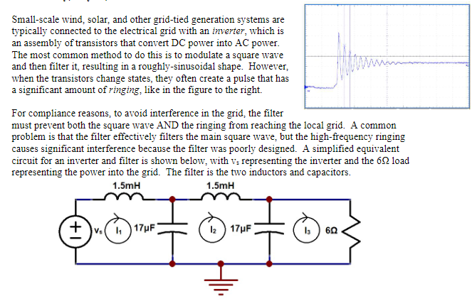 Solved a significant amount of ringing, like in the figure | Chegg.com