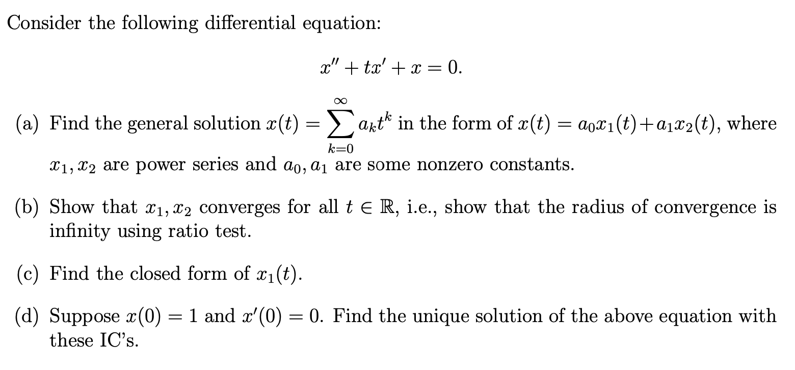 Solved Consider the following differential equation: X