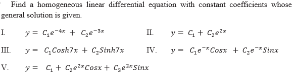 Solved Find a homogeneous linear differential equation with | Chegg.com