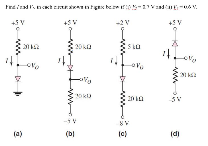 Solved Find I and VO in each circuit shown in Figure below | Chegg.com