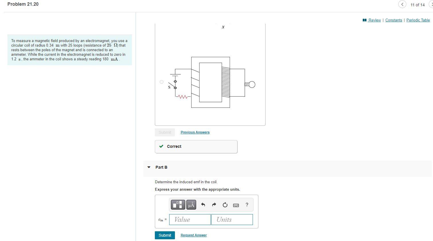 Solved To measure a magnetic field produced by an | Chegg.com