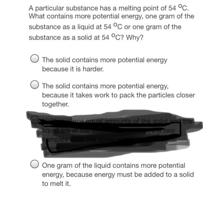 Solved A particular substance has a melting point of 54 C