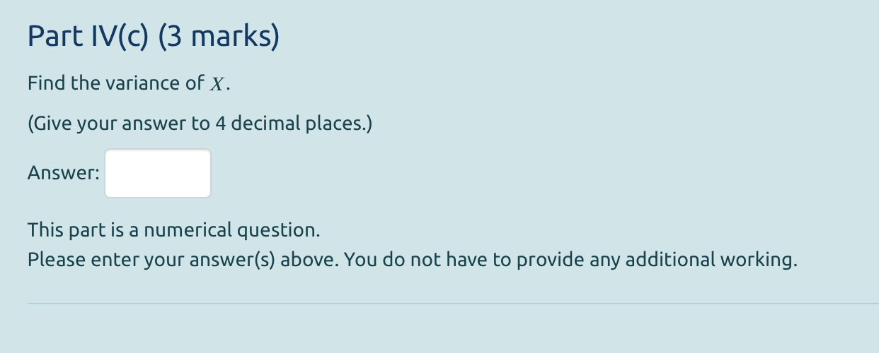 Solved Question IV This question consists of 3 parts and is | Chegg.com