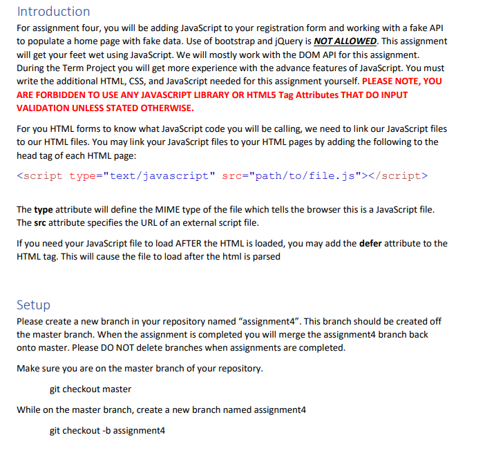 Introduction For assignment four, you will be adding | Chegg.com