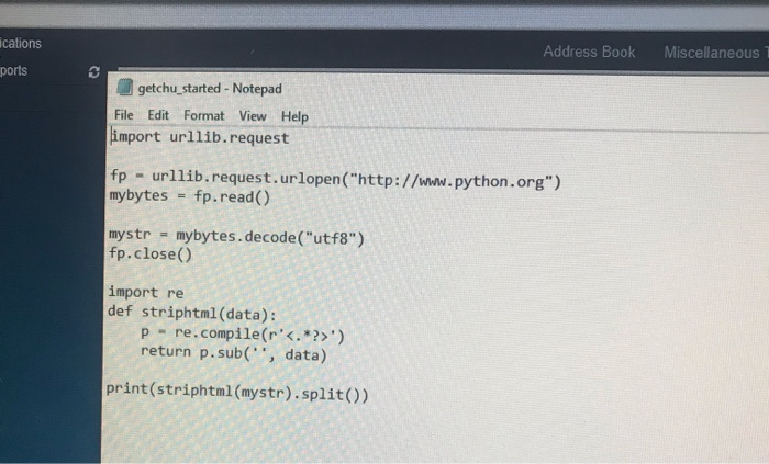 Solved Create a function that takes as parameter a website | Chegg.com