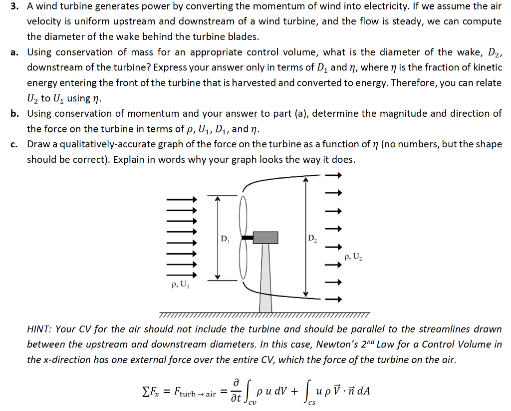 Solved 3. A wind turbine generates power by converting the | Chegg.com