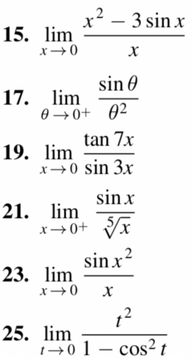 solved-limx-0x2-3sinxxlim-0-sin-2limx-0tan7xsin3xlimx-0-si-chegg