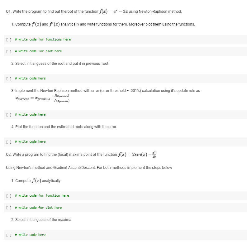 Q1. Write the program to find out theroot of the | Chegg.com