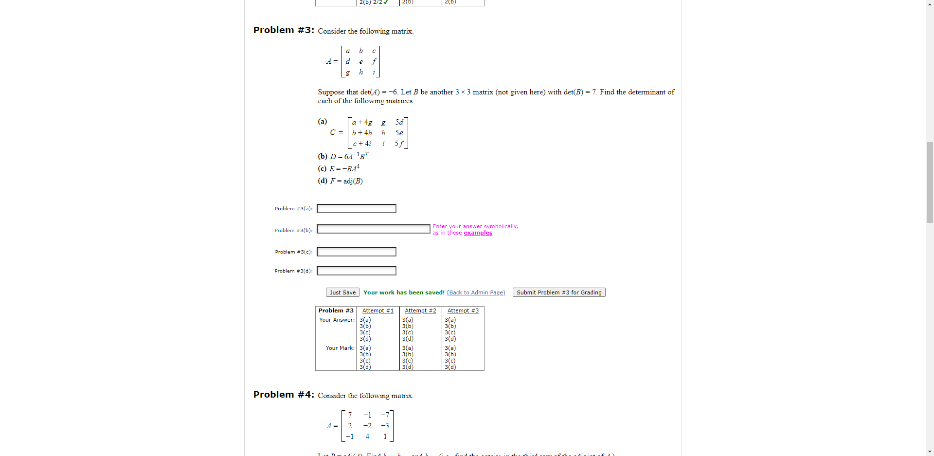 Solved 2(b) 2/2 2(b) 2(b) Problem #3: Consider The Following | Chegg.com