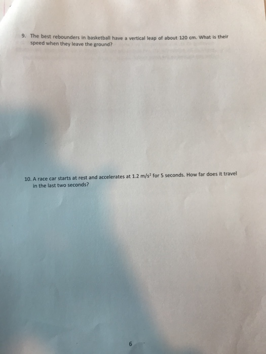 Solved 9. The best rebounders in basketball have a vertical