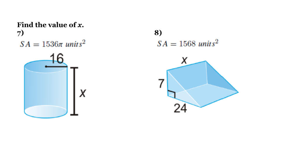 geometry assignment find the surface area of each figure answers