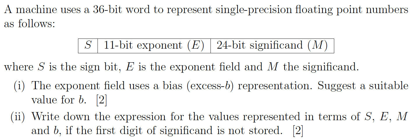 Solved A machine uses a 36-bit word to represent | Chegg.com
