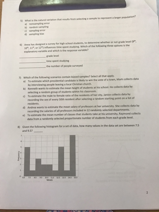 Solved What is the natural variation that results from | Chegg.com