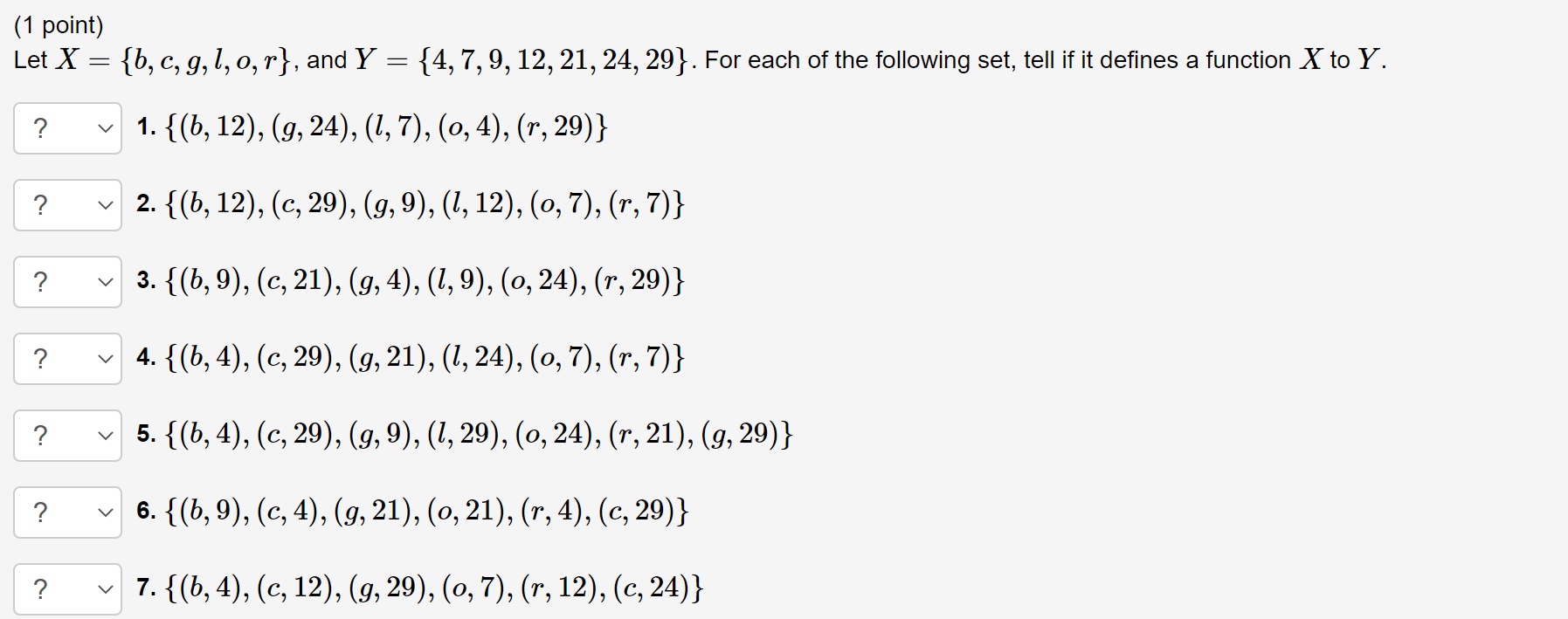 1 Point Let X B C G L O R And Y Chegg Com