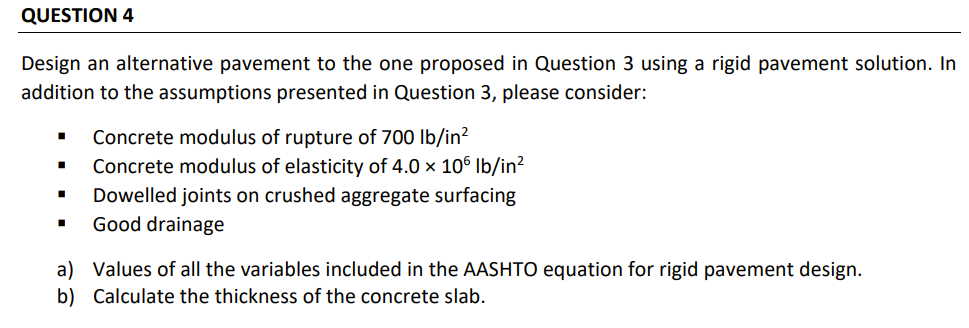 Solved Design An Alternative Pavement To The One Proposed In | Chegg.com