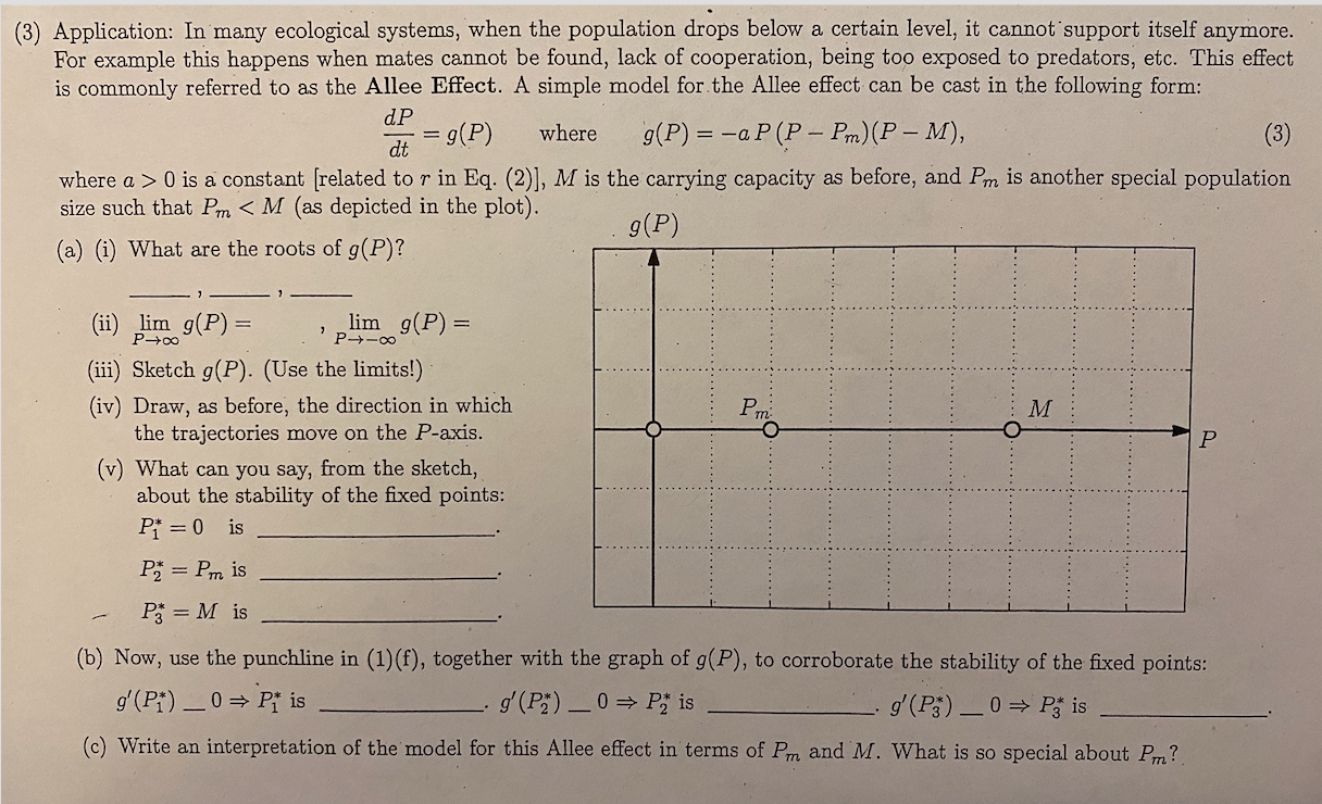 Solved (3) Application: In Many Ecological Systems, When The | Chegg.com