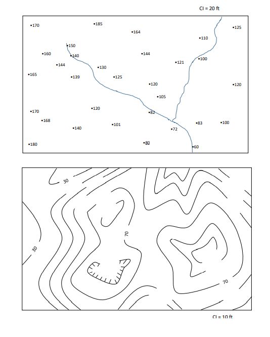 Part 1: Practice contour maps. Contour according to | Chegg.com