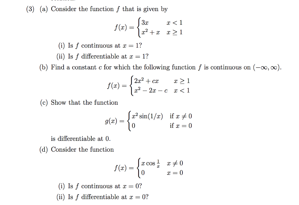 Solved (3) (a) Consider the function f that is given by 山 | Chegg.com