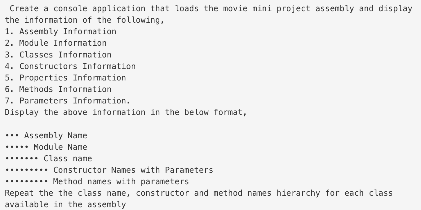 Solved Create a console application that loads the movie