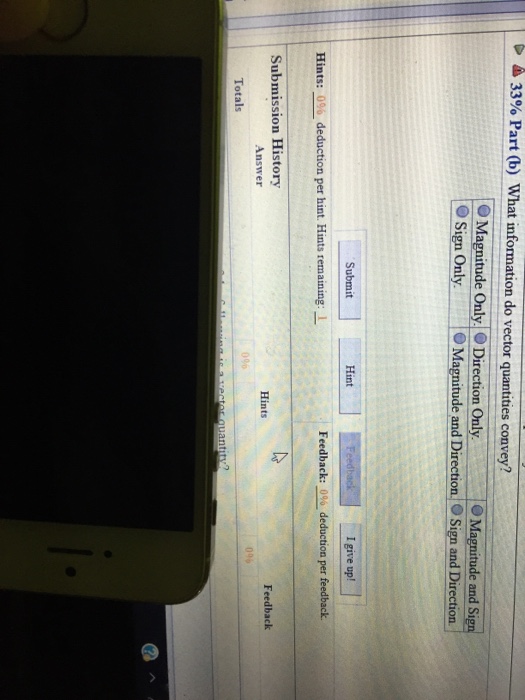 Solved What info do vector quantities convey? Magnitude