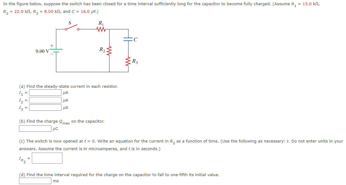 Solved In the figure below, suppose the switch has been | Chegg.com