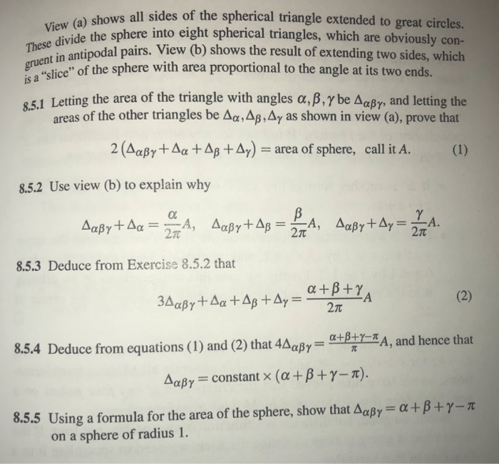 Solved S All Sides Of The Spherical Triangle Extended To | Chegg.com