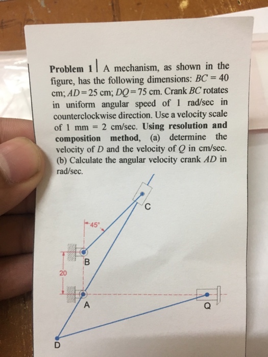 Solved Problem 1 A mechanism, as shown in the figure, has | Chegg.com