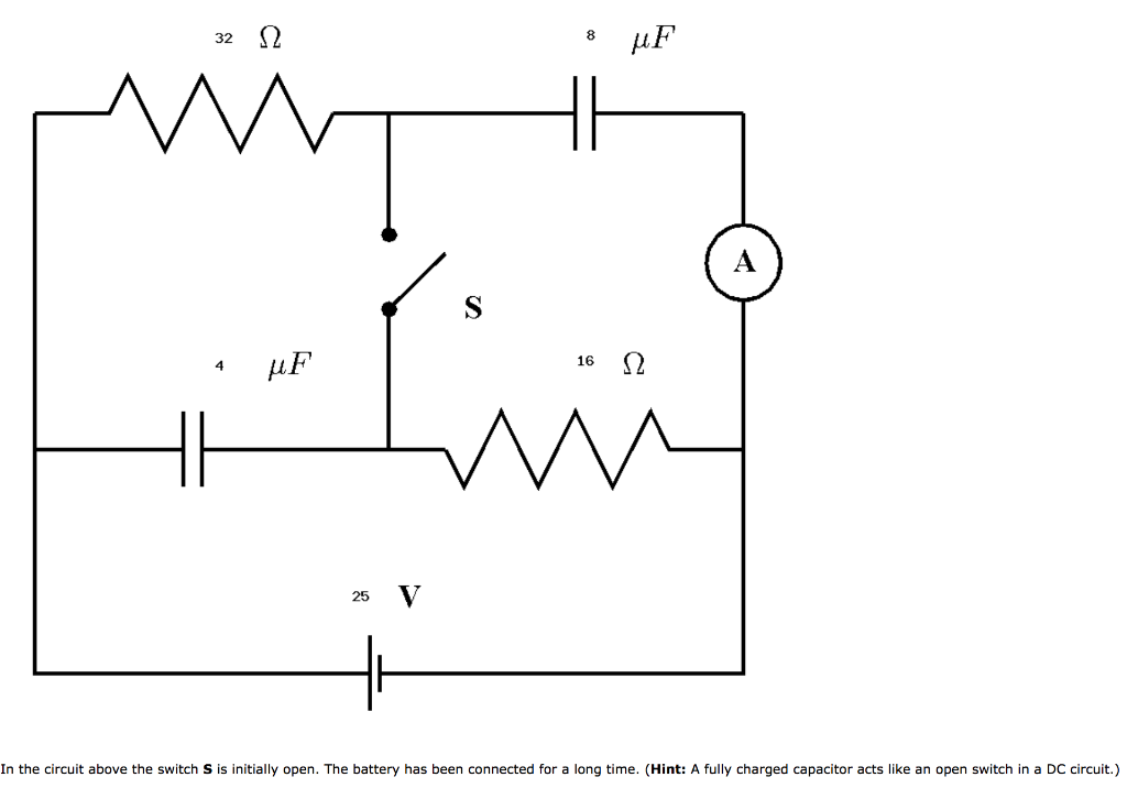 solved-in-the-circuit-above-the-switch-s-is-initially-open-chegg